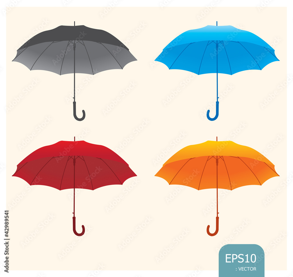 Umbrellas set vector