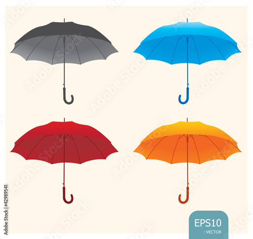 Umbrellas set vector