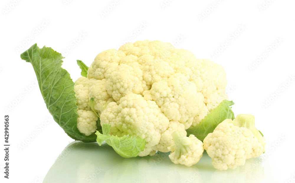 Fresh cauliflower isolated on white Fresh cauliflower isolated on white