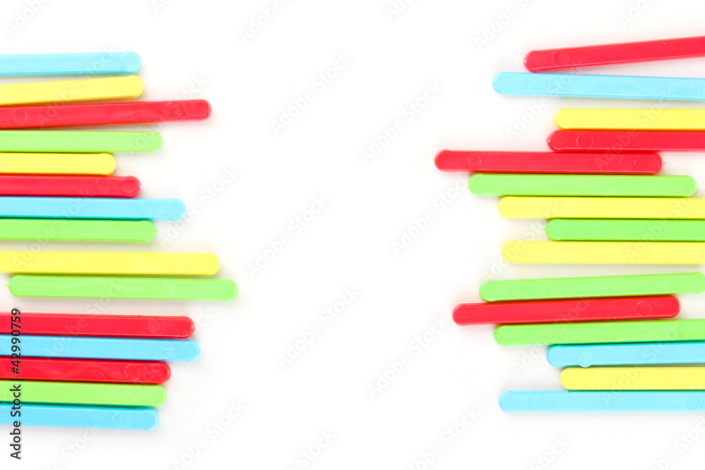 Color counting sticks isolated on white Color counting sticks isolated on white