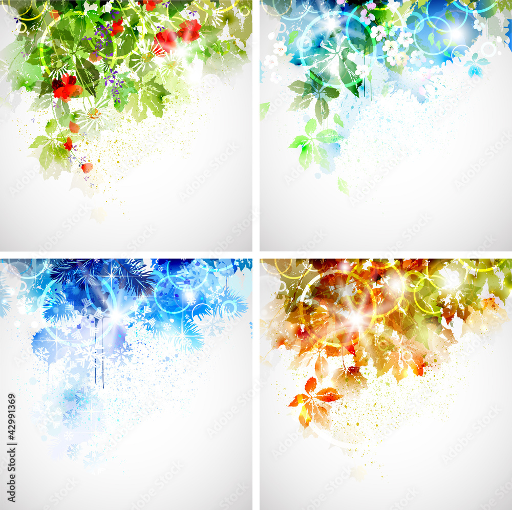 Fototapeta premium Set of four seasons background