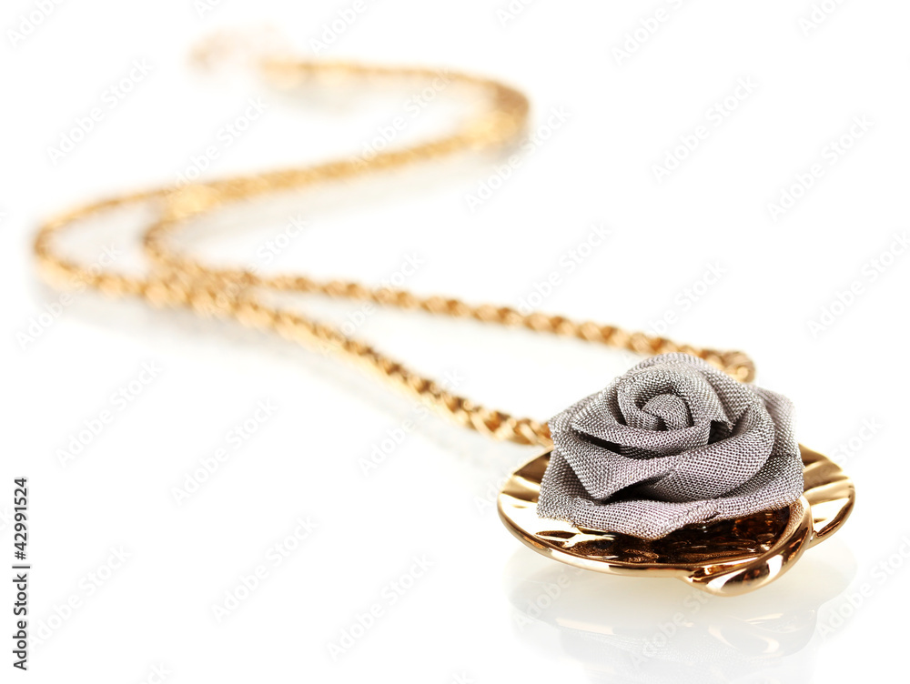 Naklejka premium Pendant in form of rose isolated on white