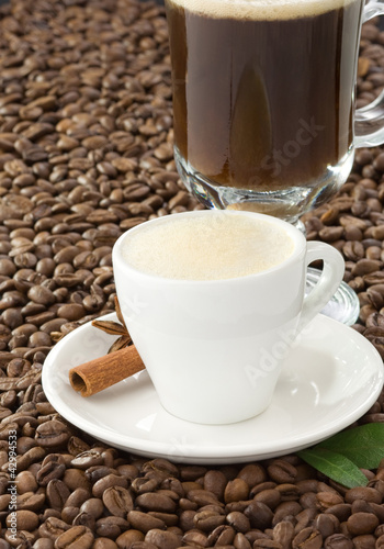 cup of coffee and beans