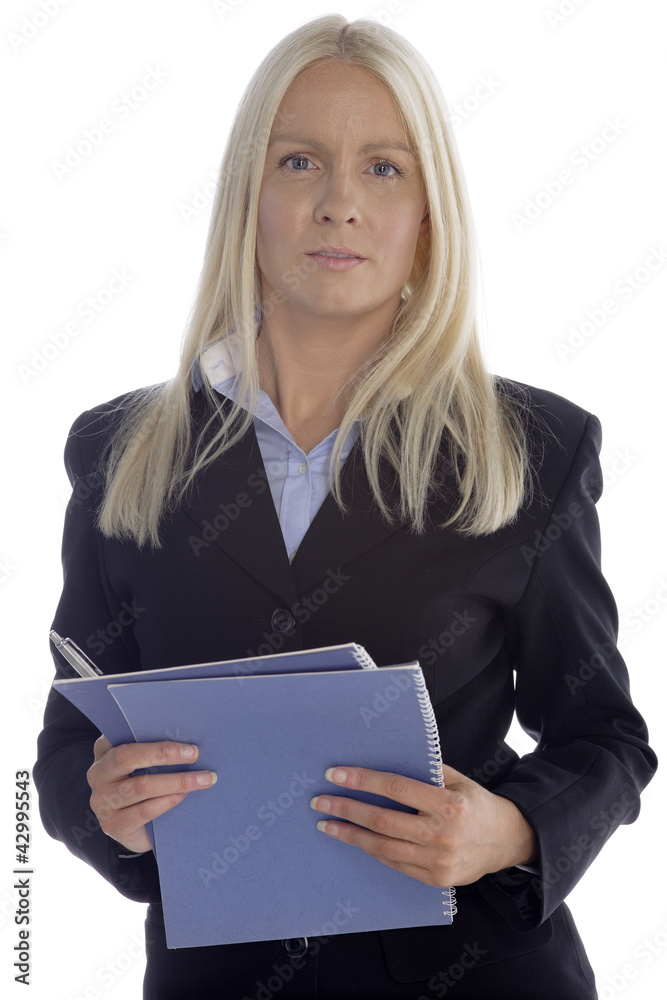 Young professional holding folders Young professional holding folders