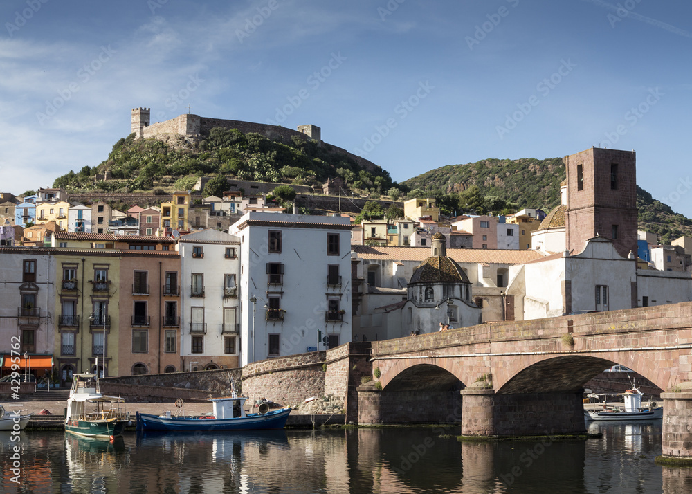 ancient town of Bosa in the east of sardinia