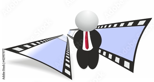 Film strip and man
