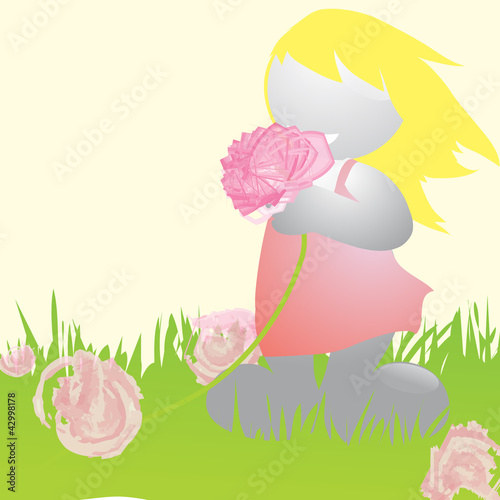 fillette à la fleur