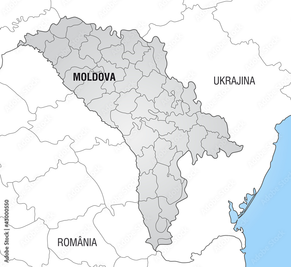 Karte von Moldawien mit Grenzen