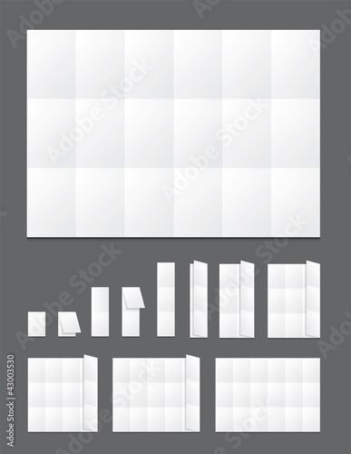 Blank  folding paper flyer vector photo