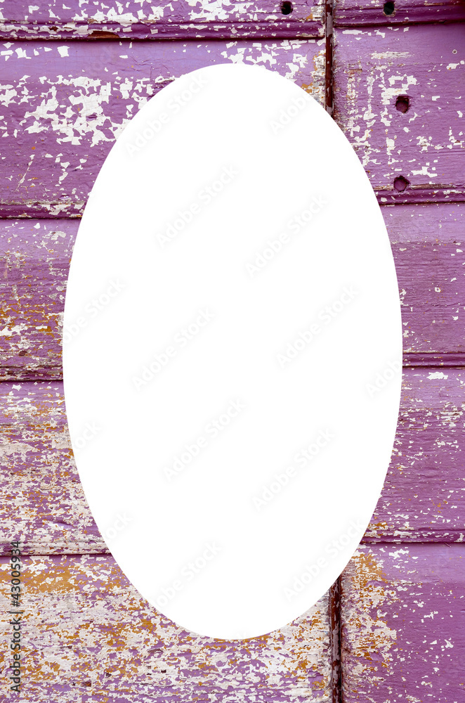 Fotografie Old painted, crumbled door frame and white oval