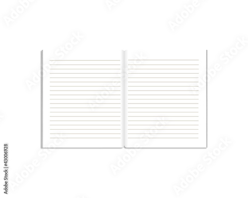 Notebook isolated on white background