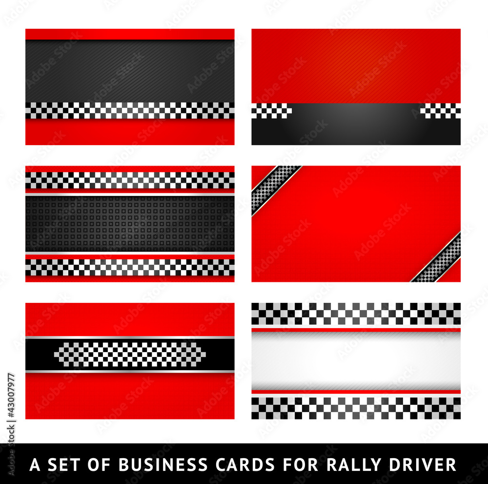 Business card - rally driver templates Stock Vector | Adobe Stock
