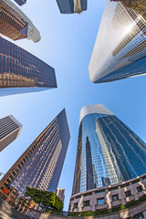 Wandcirkels Los Angeles Centrum Los Angeles met hoogbouw  © travelview