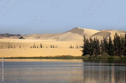 sand dunes with thw lake in Vietnam