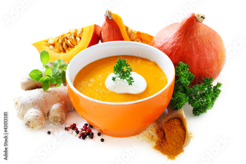 Pumpkin Soup with Ingredients