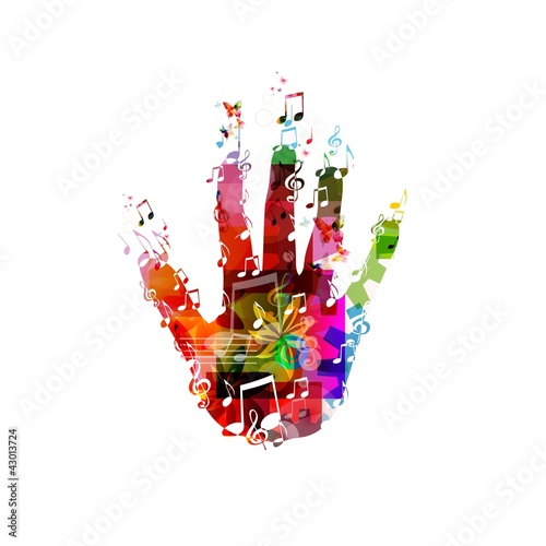 colorful music hand vector