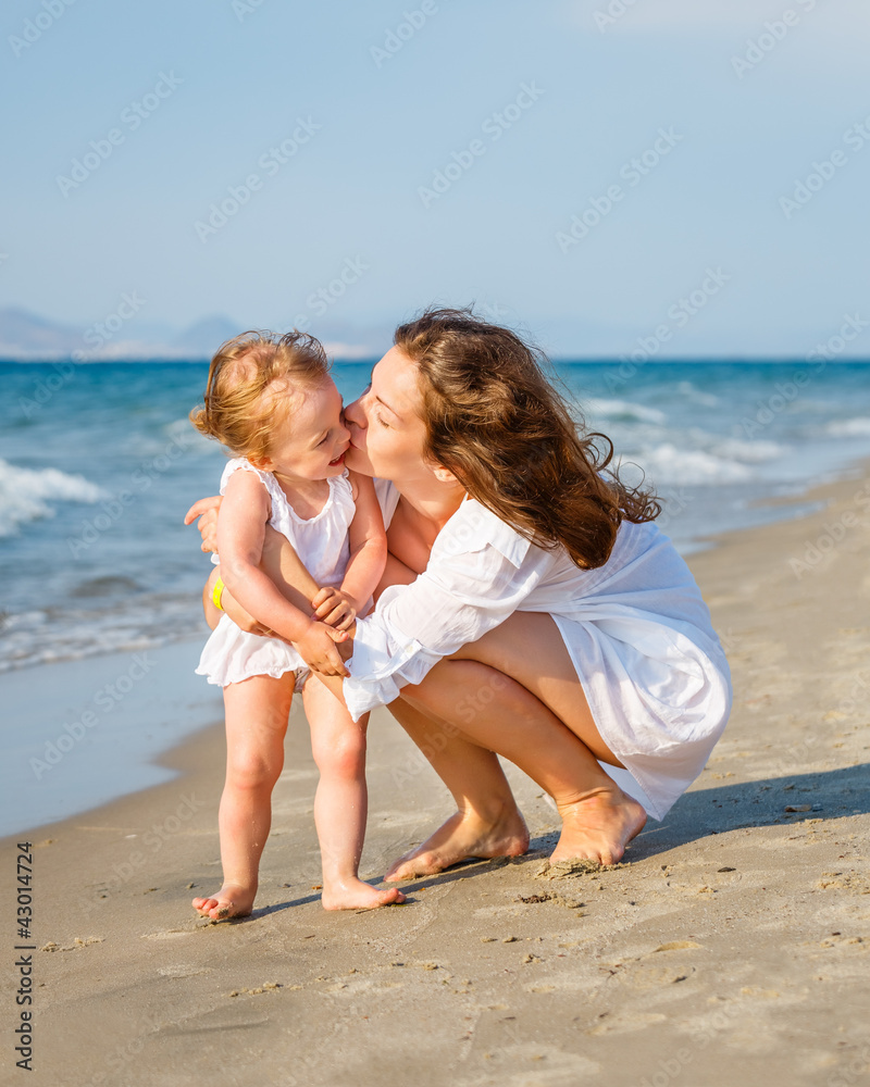 Mother and daughter on the beach Mother and daughter on the beach
