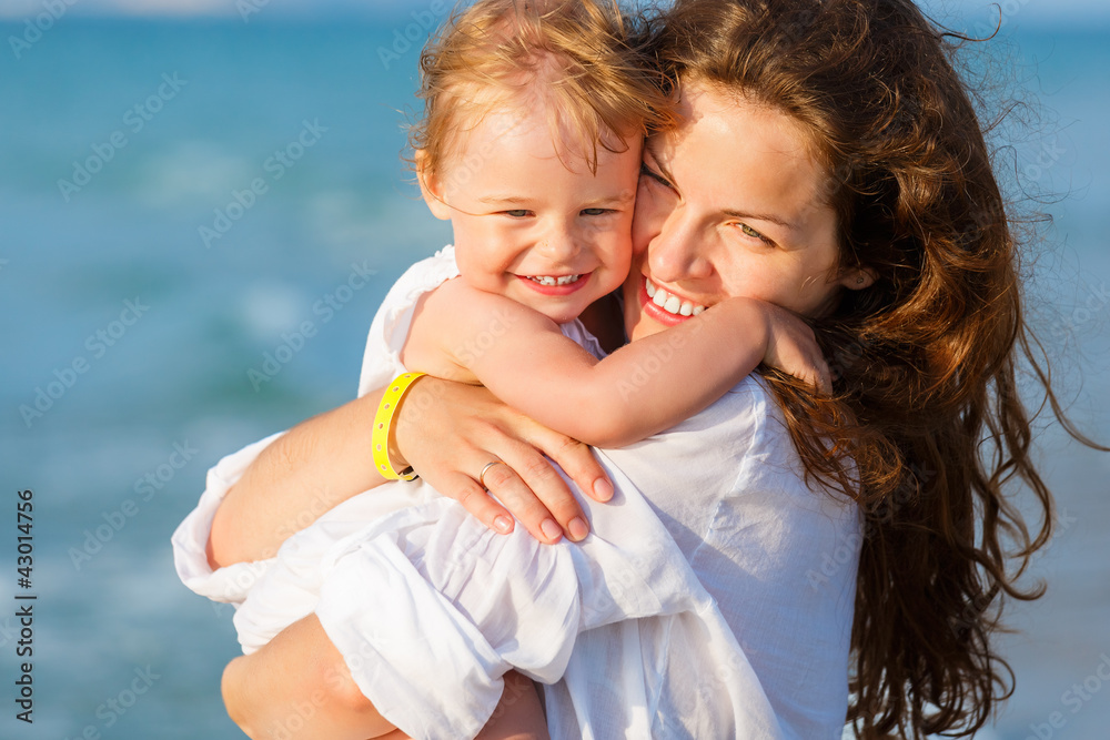 Mother and daughter on the beach Mother and daughter on the beach