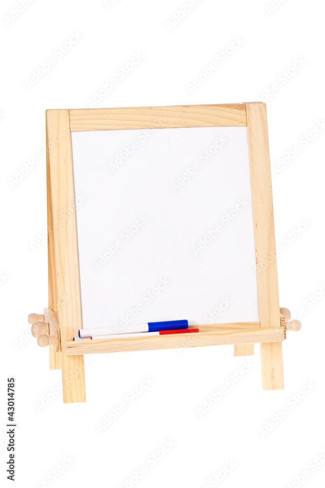 Blank whiteboard easel isolated on white Blank whiteboard easel isolated on white