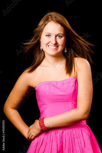 Portrait of pretty smiling happy teenage girl © Robert Hainer