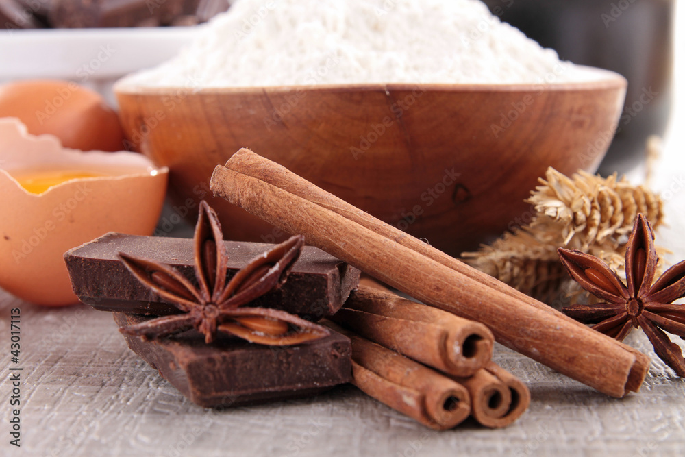 close up on spices