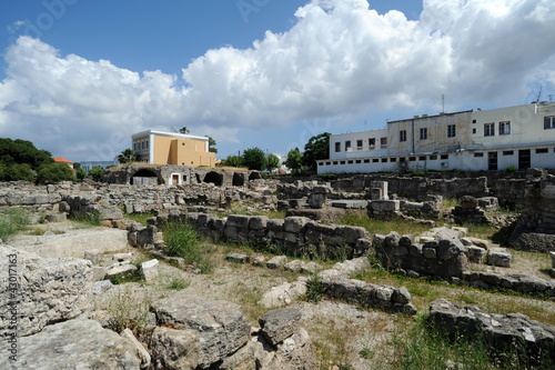 Les ruines des quartiers d'habitation de la ville antique de Kos photo