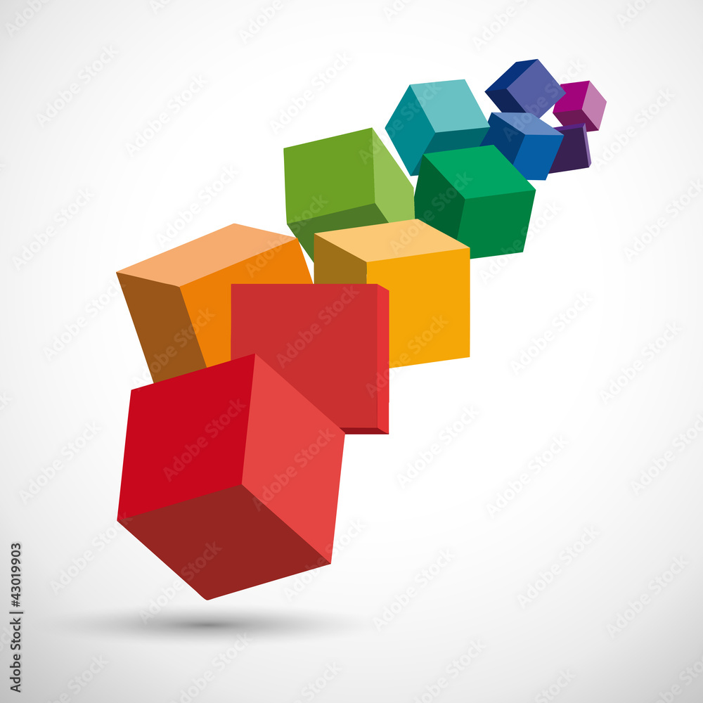 Vector illustration of 3d cubes