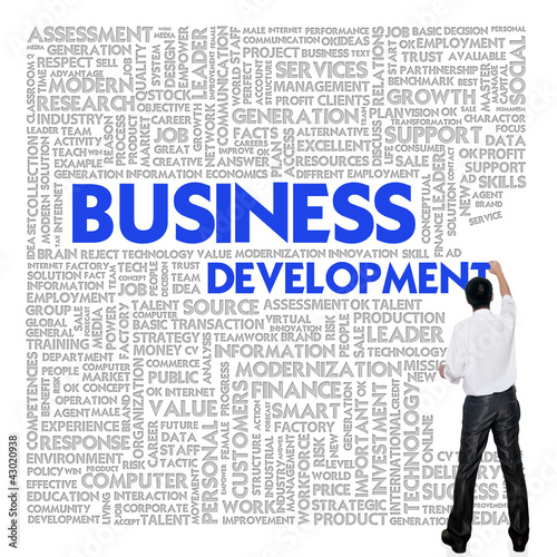 Business man building word cloud for business concept © basketman23