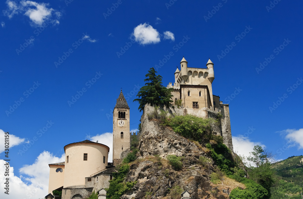 Saint Pierre castle and church, Italy