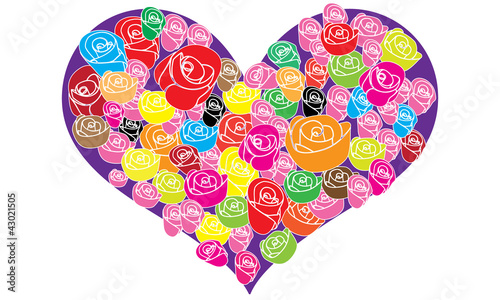 Rose flower in the heart shaped