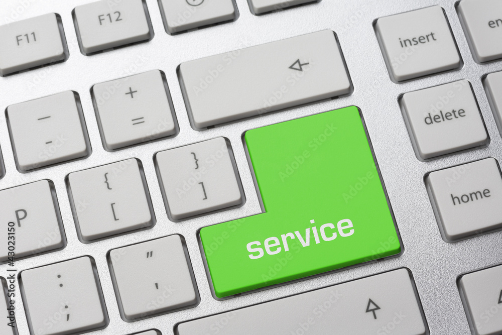 grüne Taste auf Tastatur: SERVICE grüne Taste auf Tastatur: SERVICE