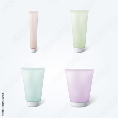 Set of 4 blank cosmetic tubes