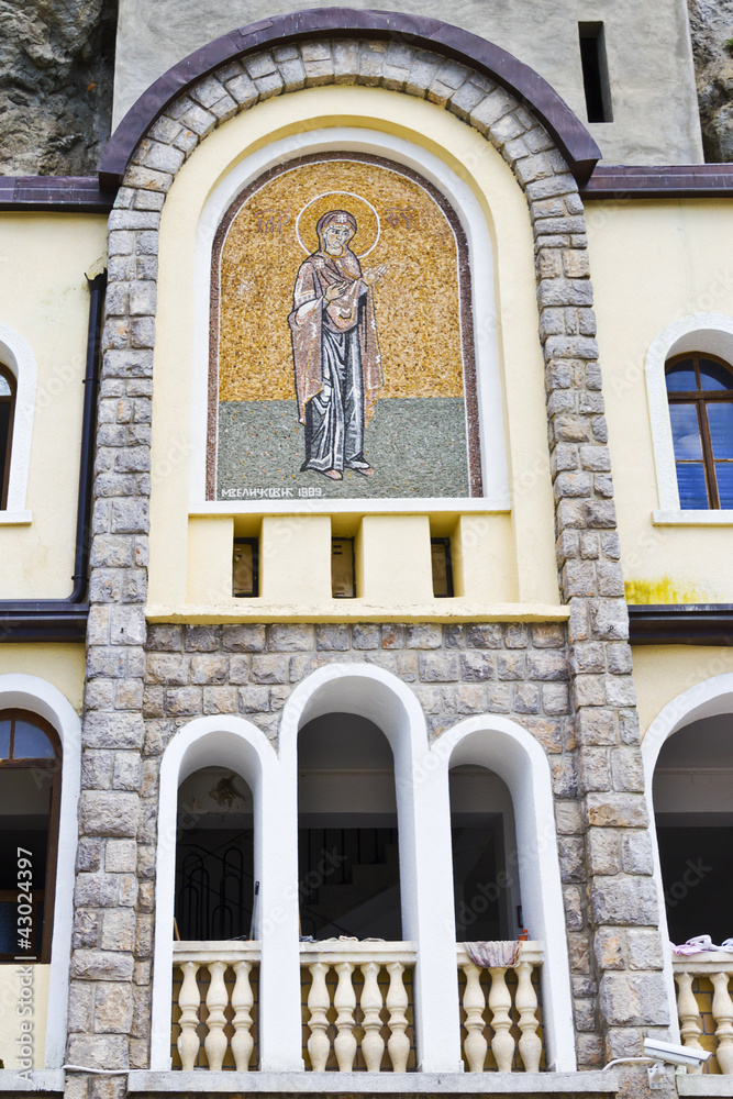 Mosaic figures of saints. Ostrog Monastery. Montenegro