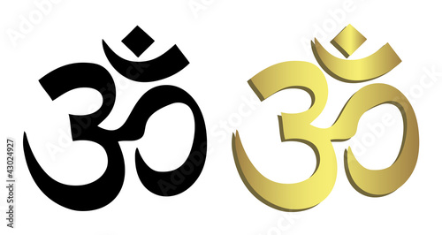 Om symbol in black and gold