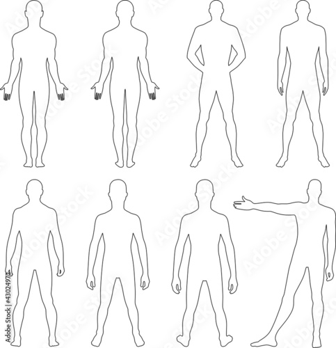 Full length front, back silhouette of a man
