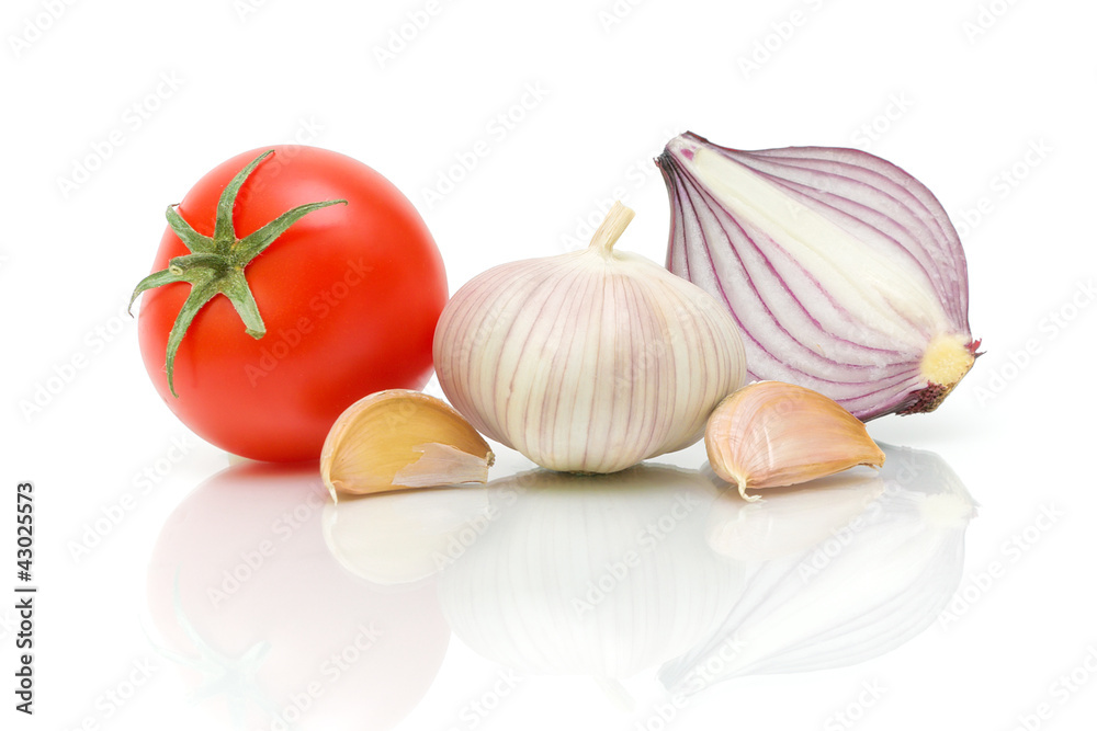 vegetables on a white background close-up vegetables on a white background close-up