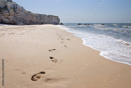 deserted beach in summer Crimea
