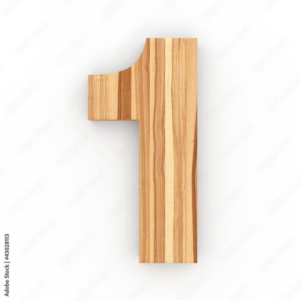3d Font Wood Ash Number 1 3d Font Wood Ash Number 1