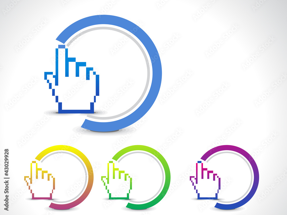 abstract hand cursor button abstract hand cursor button