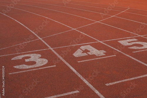 closeup of numbers of playground plastic runway