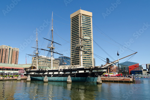 The Inner Harbor area of Baltimore, Maryland in spring photo