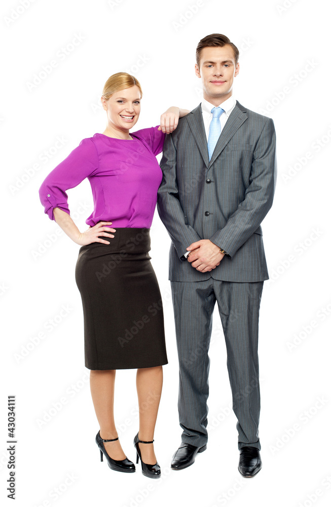 Business team members posing together Business team members posing together