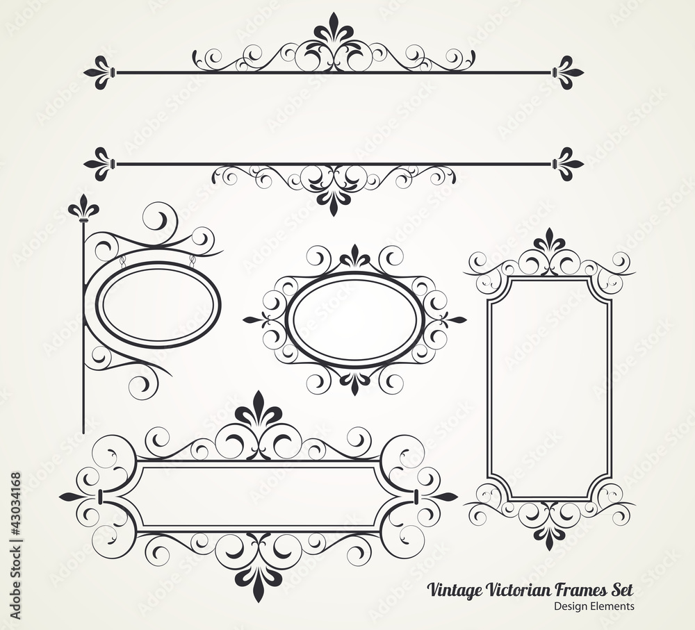 Vintage Victorian Frame set Stock Vector Adobe Stock