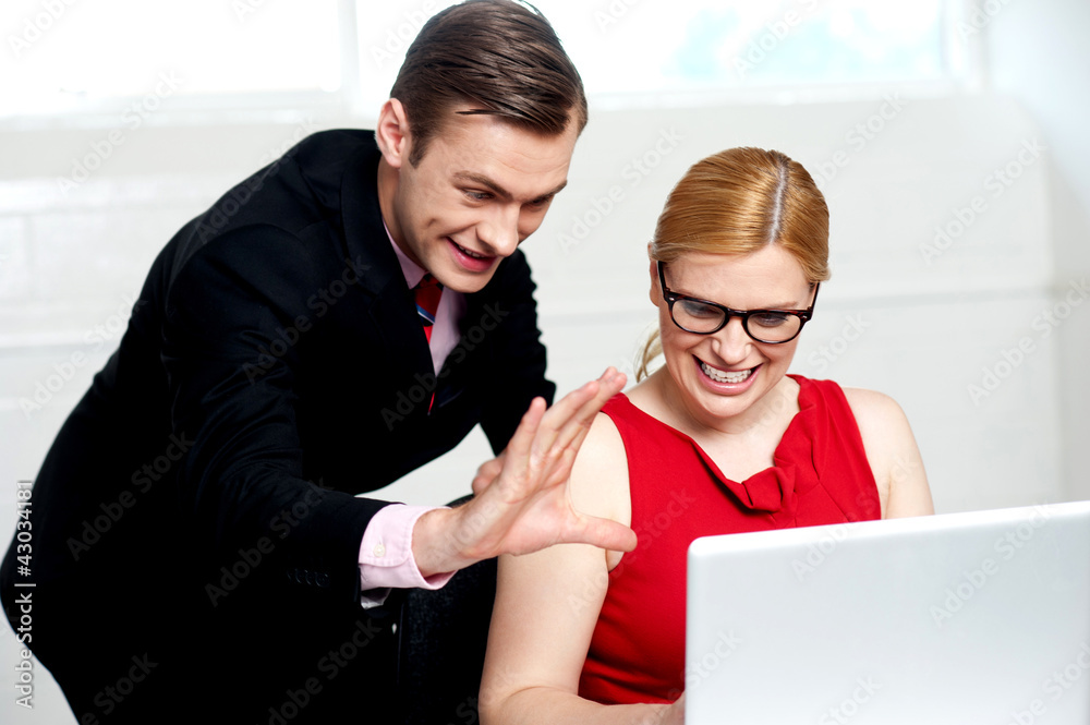 Business people having fun at work Business people having fun at work