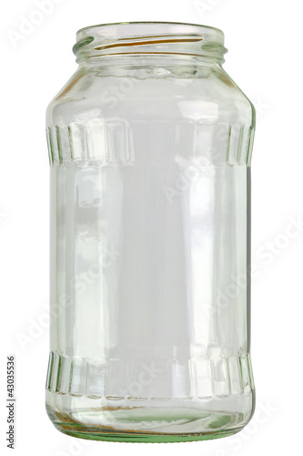 Close up of a empty preserving glass isolated on white
