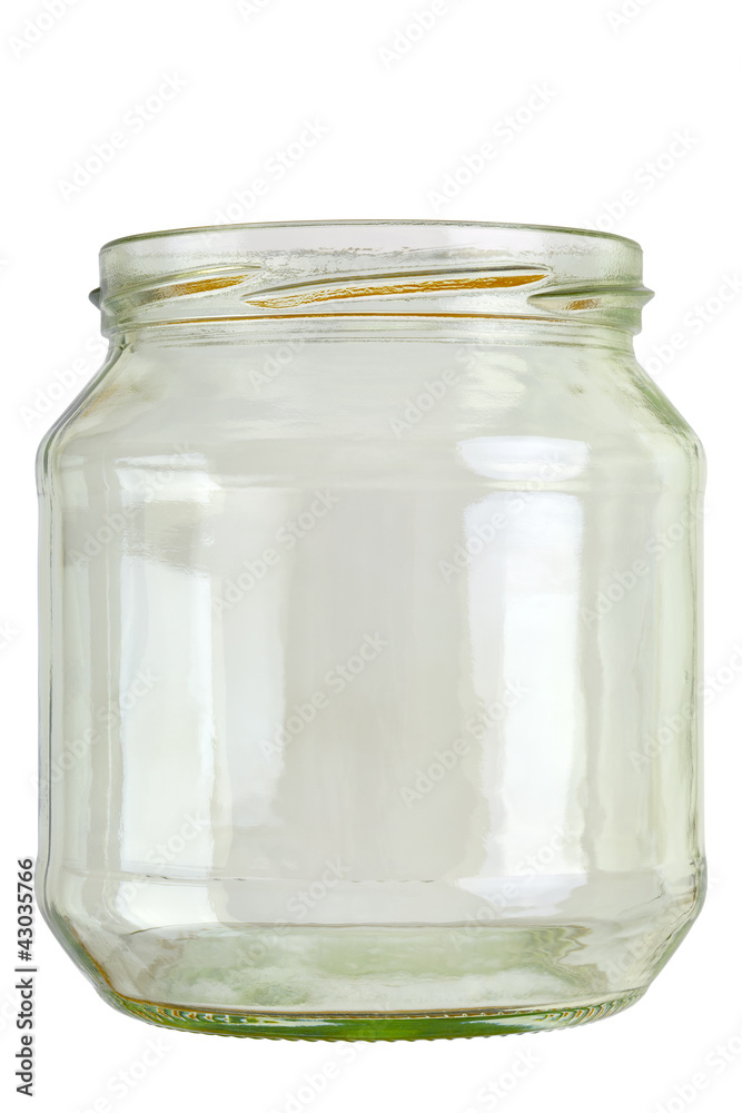 Close up of a empty preserving glass isolated on white Close up of a empty preserving glass isolated on white