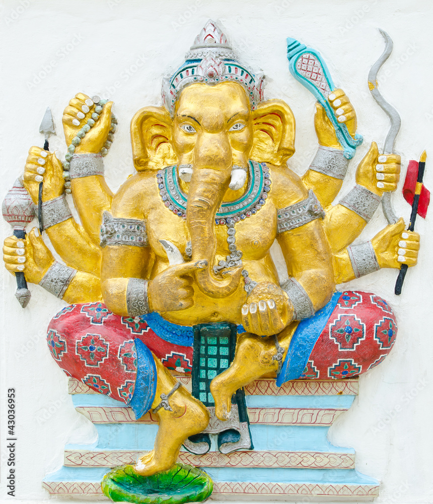 Fototapeta premium God of success 16 of 32 posture. Indian or Hindu God Ganesha ava