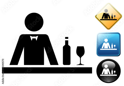 Barman pictogram and icons
