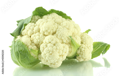 Fresh cauliflower isolated on white