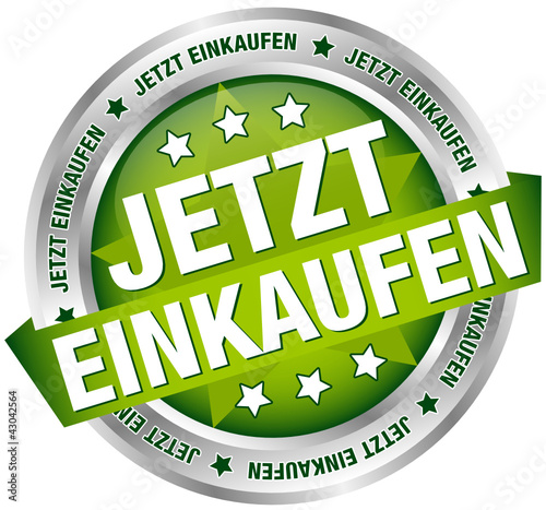 Button Banner "Jetzt einkaufen" grün/silber